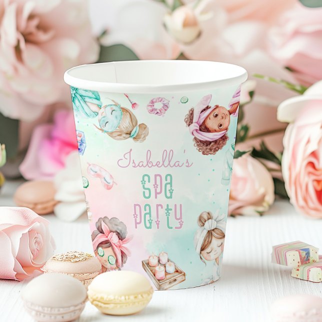 Spa party pastel girl Birthday party Paper Cups (Creator Uploaded)