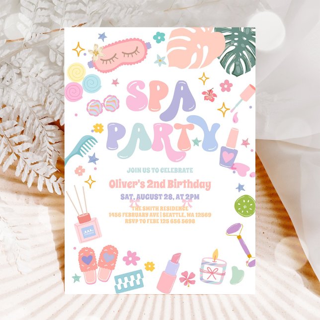 Spa Party Sleepover Glam Birthday Invitation (Creator Uploaded)
