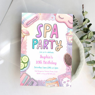 Spa Party Sleepover Tween Girl Birthday Invitation