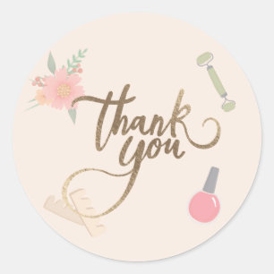 Spa Party Thank you design Classic Round Sticker