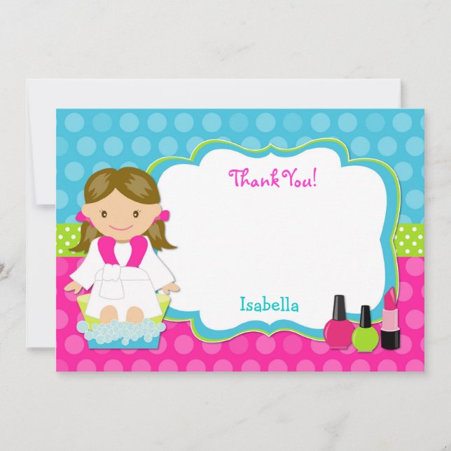 Spa Party Thank you note cards (Front)
