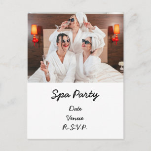 Spa party with your own photo invitation postcard