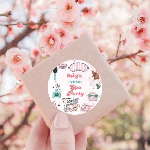 Spa Pastel Pamper Birthday Party Classic Round Sticker