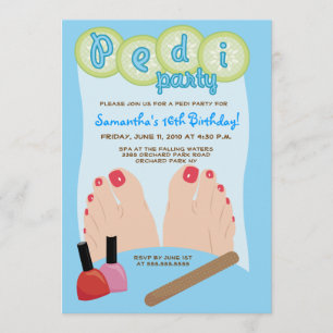 SPA PEDICURE Pedi Party Invitation 5x7