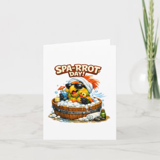 Spa-rrrot Day Funny Parrot Spa Relax Design Invitation