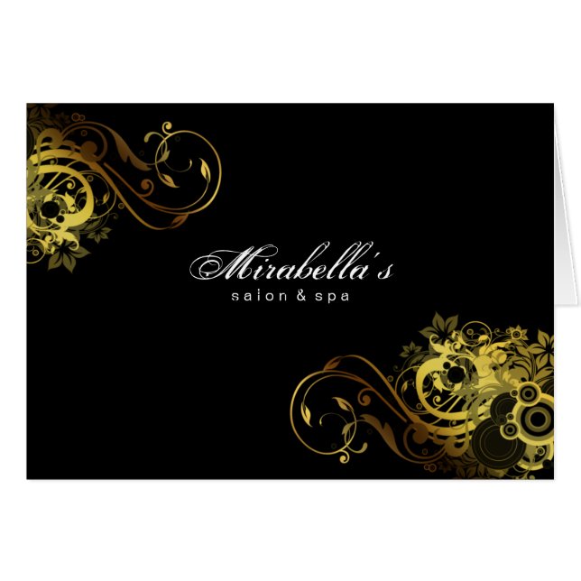 Spa Salon Brochure Greeting Card Gold Butterfly 2 (Front Horizontal)