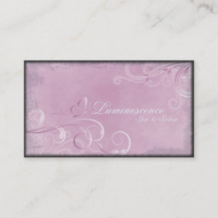 Spa Salon Business Card Vintage Swirls Butterfly