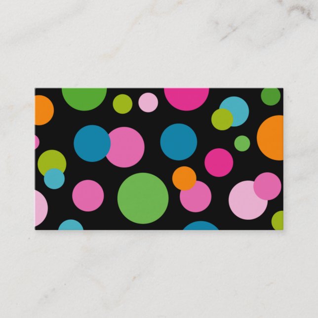 Spa - Salon Colour Circles Business Card black (Front)