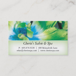 Spa - Salon Green Flower 1 Business Card