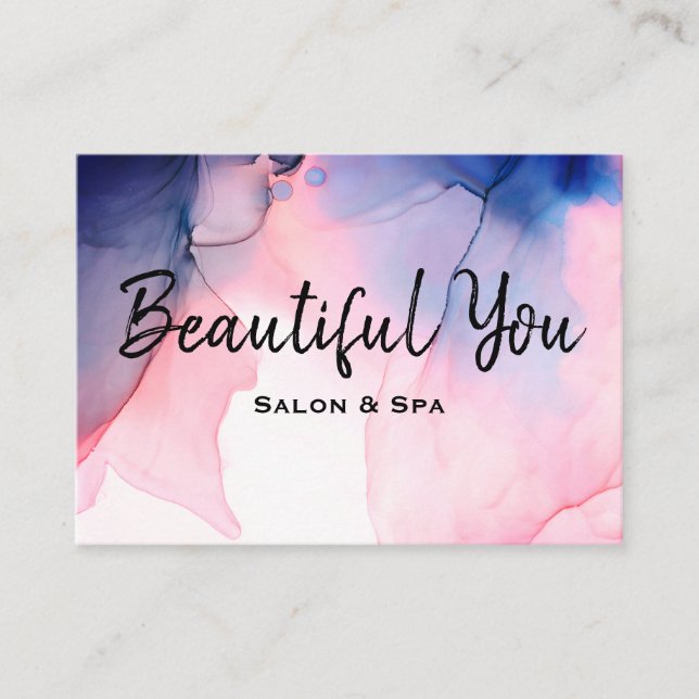 *~* Spa Salon Hair Lashes Nails Massage Watercolor Business Card (Front)