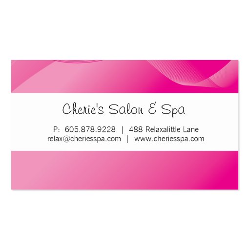 Spa - Salon Massage Modern Pink Business Card | Zazzle