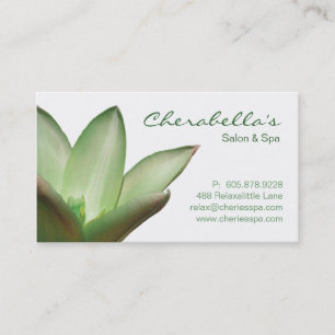 Spa - Salon Massage Therapy Business Card Green