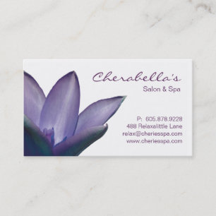 Spa - Salon Massage Therapy Business Card Purple