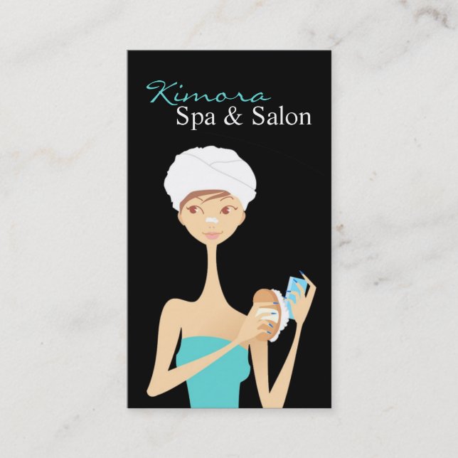Spa Salon Nail Fashion Vector Girl Business Card (Front)