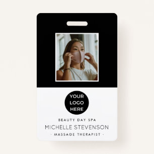 Spa Salon Photo Logo Custom Employee ID Badge