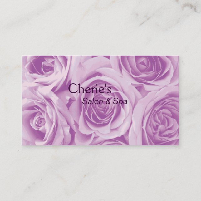 Spa - Salon Pink Roses Business Card (Front)