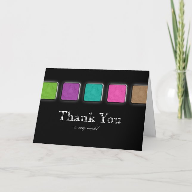 Spa Salon Thank You Card Makeup Artist Palette (Front)