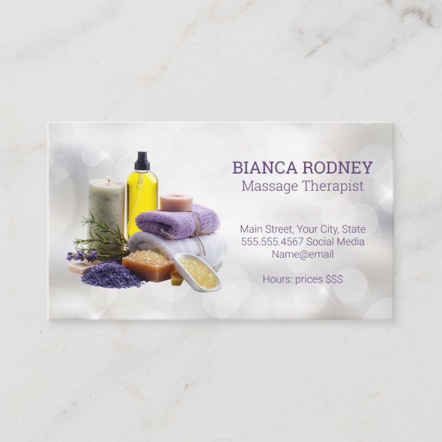 Spa Scent | Bath Salts | Oil Business Card (Front)