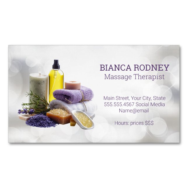 Spa Scent | Bath Salts | Oil Magnetic Business Card (Front)