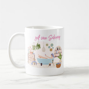 Spa Self Care Saturday Personalised Name Coffee Mug