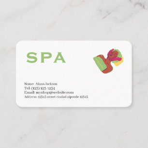 spa services editable business card