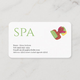 spa services editable business card