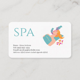 spa services editable business card