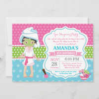 Spa Sleepover Slumber Birthday Party Invitation