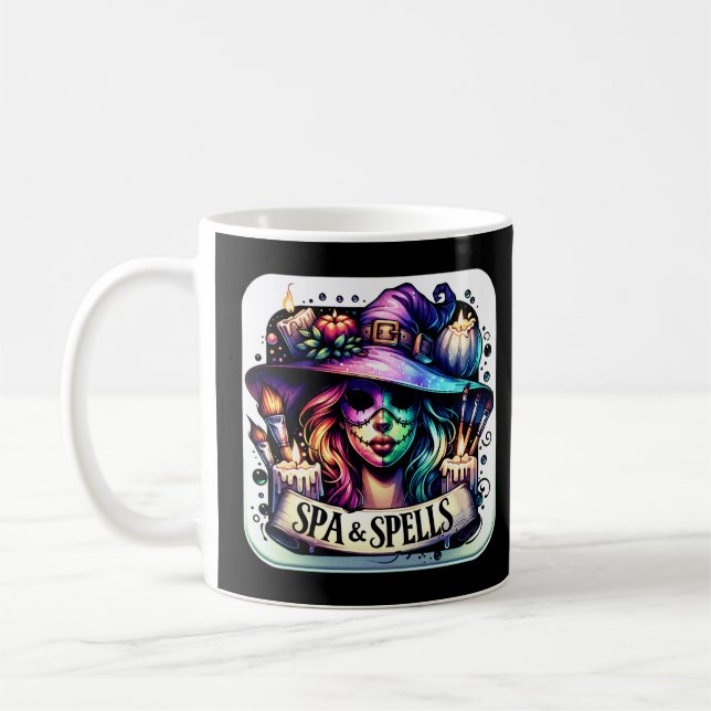 "Spa & Spells" Witchy Relaxation Tee Coffee Mug (Left)