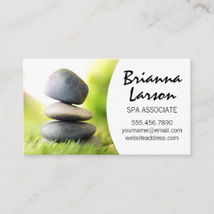 Spa   Stacked Stones in the Grass Business Card