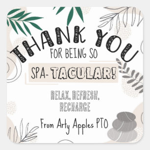 Spa Thank you Square Sticker