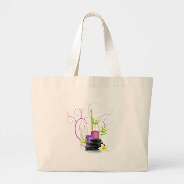 Spa theme large tote bag (Front)