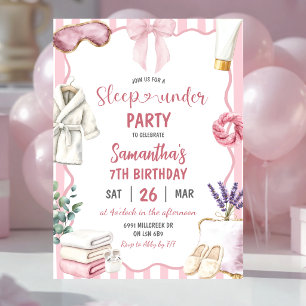 Spa Theme Sleep Under Birthday Party Invitation