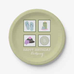 Spa Themed Birthday Party Plates