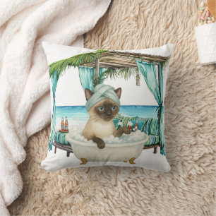 Spa themed for Siamese Cat Lovers Cushion