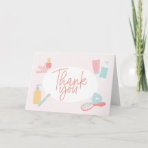 Spa-themed Thank You script design Card