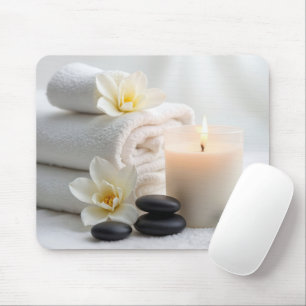Spa Towels and Magnolia Blossoms Mouse Mat