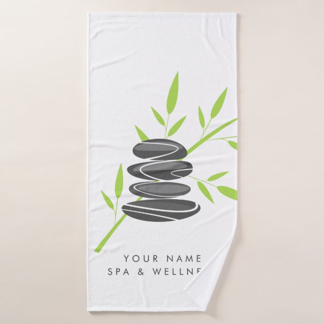 Spa & wellness bath towel with bamboo print (Bath Towel)