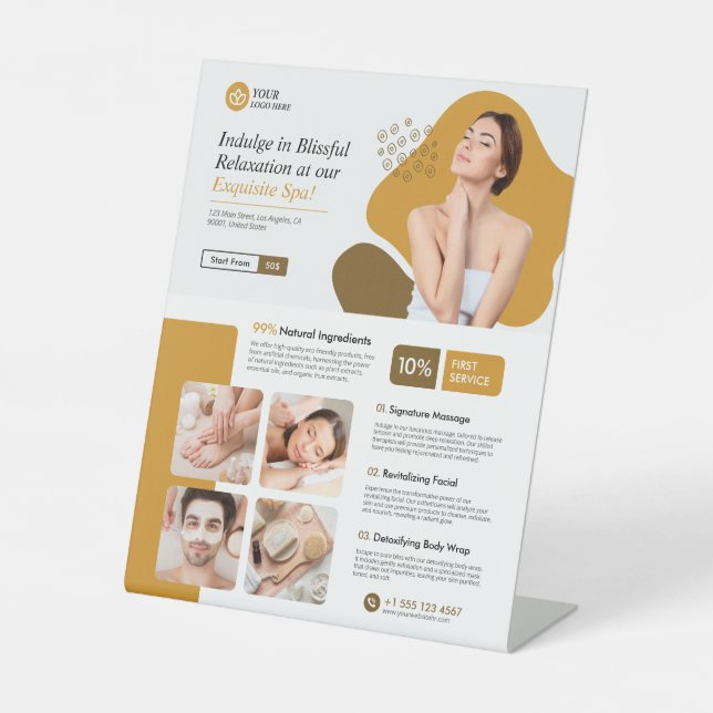 Spa, Wellness Centre, Beauty Care Pedestal Sign (Front)