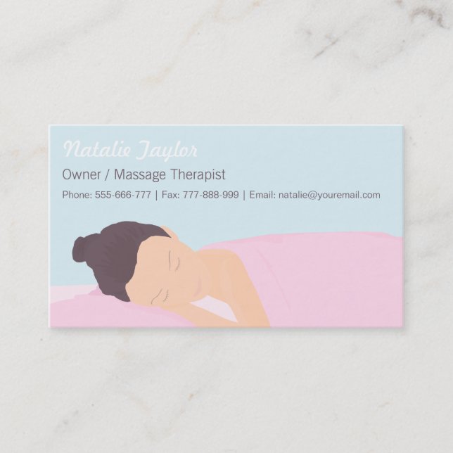 Spa Wellness Massage Therapist Business Cards (Front)
