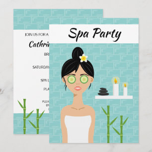 Spa Woman Illustration Spa Day Bridal Shower Invitation