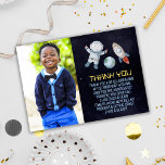 Space 1st Birthday Party First Trip Around The Sun Thank You Card<br><div class="desc">Space 1st Birthday Party First Trip Around The Sun Party Photo Thank You Card</div>