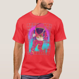 Space 90s Art Synthwave Vaporwave Ramen Noodles As T-Shirt