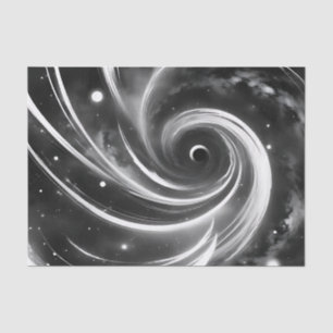 Space Abstract Black and White Tissue Paper