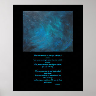 "Space" Abstract Painting and Love Poetry Poster