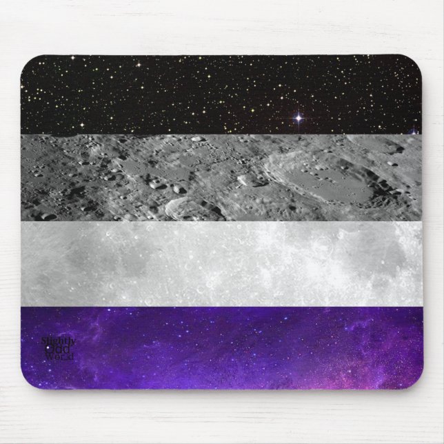 Space Ace- Asexual Pride/ Astronomy/ Galaxy/ Moon Mouse Mat (Front)