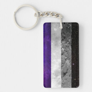 Space Ace- Asexual Pride/ Galaxy/ Astronomy/ Moon Key Ring