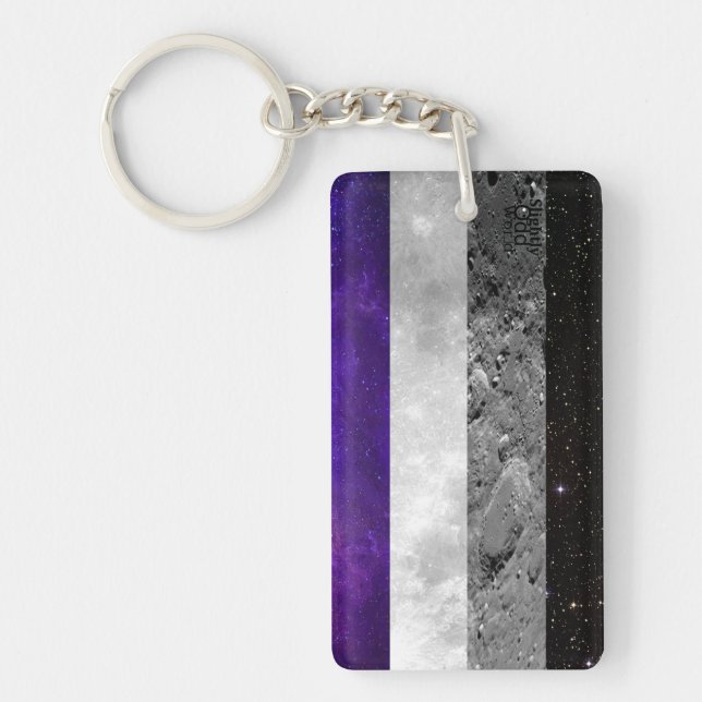 Space Ace- Asexual Pride/ Galaxy/ Astronomy/ Moon Key Ring (Front)