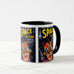 Space Action #2 Vintage Sci Fi Comic Book Cover Mug