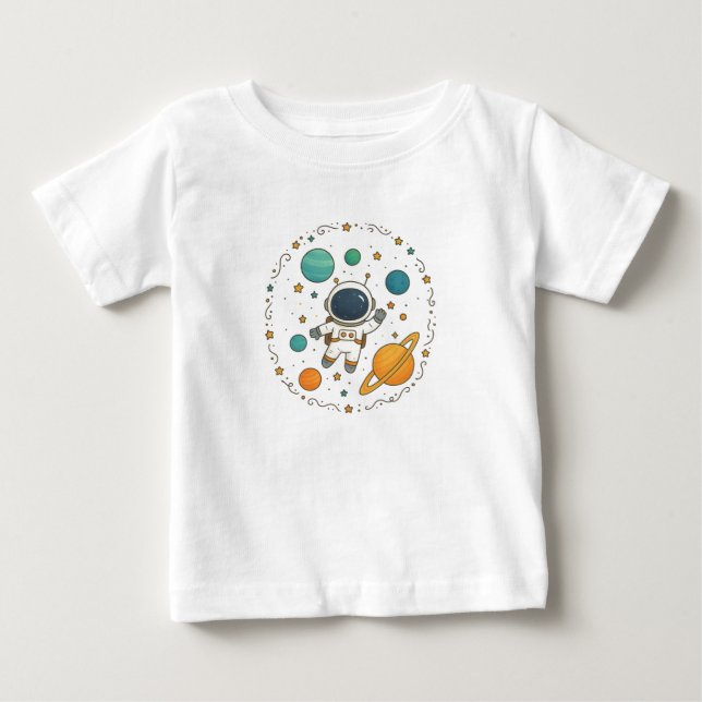 Space Adventure 1st Birthday | Outer Space Baby T-Shirt (Front)